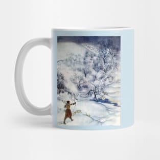 Woman Hunting in the Snow - Arthur Rackham Mug